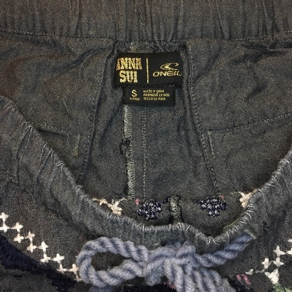 Anna Sui x O’Neill Eureka Embroidered Shorts Boho Aztec Tribal Woven Rope S - Picture 5 of 8